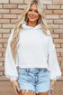 Relaxed Textured Exposed Seam Drop Shoulder Hoodie