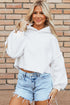 Relaxed Textured Exposed Seam Drop Shoulder Hoodie