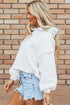 Relaxed Textured Exposed Seam Drop Shoulder Hoodie