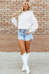 Relaxed Textured Exposed Seam Drop Shoulder Hoodie