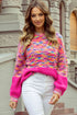 Relaxed Textured Knit Balloon Sleeve Pullover Sweater