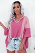 Relaxed Textured Panel Drop Shoulder Pullover Top