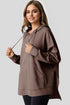 Relaxed Textured Waffle Knit Kangaroo Pocket Hoodie