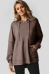 Relaxed Textured Waffle Knit Kangaroo Pocket Hoodie