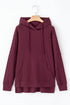 Relaxed Textured Waffle Knit Kangaroo Pocket Hoodie