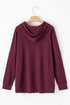 Relaxed Textured Waffle Knit Kangaroo Pocket Hoodie