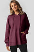 Relaxed Textured Waffle Knit Kangaroo Pocket Hoodie