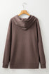 Relaxed Textured Waffle Knit Kangaroo Pocket Hoodie