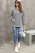 Relaxed Textured Waffle Knit Kangaroo Pocket Hoodie