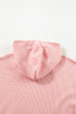Relaxed Textured Waffle Knit Kangaroo Pocket Hoodie
