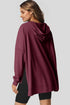 Relaxed Textured Waffle Knit Kangaroo Pocket Hoodie