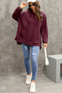 Relaxed Textured Waffle Knit Kangaroo Pocket Hoodie
