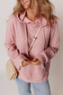 Relaxed Textured Waffle Knit Kangaroo Pocket Hoodie