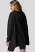 Relaxed Textured Waffle Knit Kangaroo Pocket Hoodie