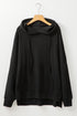 Relaxed Textured Waffle Knit Kangaroo Pocket Hoodie