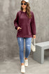 Relaxed Textured Waffle Knit Kangaroo Pocket Hoodie