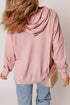 Relaxed Textured Waffle Knit Kangaroo Pocket Hoodie