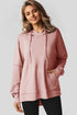 Relaxed Textured Waffle Knit Kangaroo Pocket Hoodie