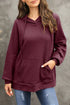 Relaxed Textured Waffle Knit Kangaroo Pocket Hoodie