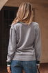 Relaxed V Neck Contrast Trim Pullover Sweater
