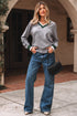 Relaxed V Neck Contrast Trim Pullover Sweater