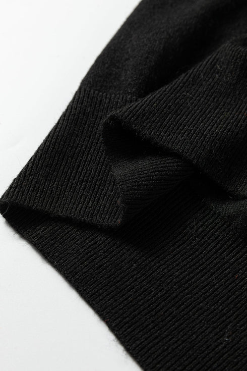 Relaxed V Neck Contrast Trim Pullover Sweater