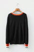 Relaxed V Neck Contrast Trim Pullover Sweater