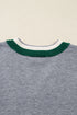 Relaxed V Neck Contrast Trim Pullover Sweater