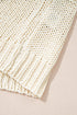 Relaxed V Neck Cross Stitch Detail Knit Sweater