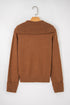 Relaxed V Neck Drop Shoulder Knit Hoodie
