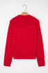 Relaxed V Neck Drop Shoulder Knit Hoodie