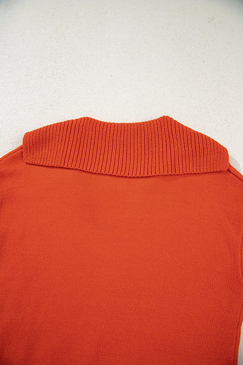 Relaxed V Neck Drop Shoulder Knit Hoodie