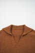 Relaxed V Neck Drop Shoulder Knit Hoodie
