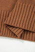 Relaxed V Neck Drop Shoulder Knit Hoodie