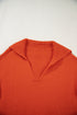 Relaxed V Neck Drop Shoulder Knit Hoodie