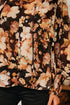 Relaxed V Neck Floral Print Puff Sleeve Blouse