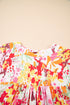 Relaxed V Neck Floral Print Short Sleeve Top