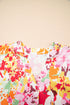 Relaxed V Neck Floral Print Short Sleeve Top