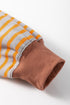 Relaxed V Neck Mixed Stripe Drop Shoulder Pullover Sweatshirt