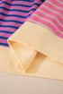 Relaxed V Neck Mixed Stripe Drop Shoulder Pullover Sweatshirt