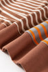 Relaxed V Neck Mixed Stripe Drop Shoulder Pullover Sweatshirt