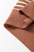 Relaxed V Neck Mixed Stripe Drop Shoulder Pullover Sweatshirt