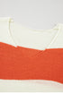 Relaxed V Neck Striped Knit Pullover Sweater