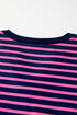 Relaxed V Neck Striped Pattern Long Sleeve Top