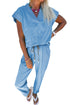 Relaxed V Neck Tee And Drawstring Pant Set