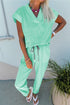 Relaxed V Neck Tee And Drawstring Pant Set