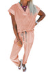 Relaxed V Neck Tee And Drawstring Pant Set