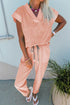Relaxed V Neck Tee And Drawstring Pant Set
