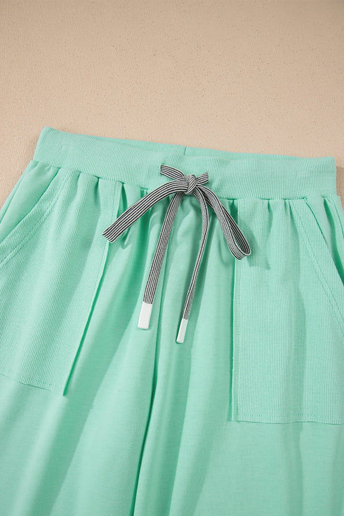 Relaxed V Neck Tee And Drawstring Pant Set