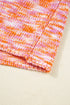 Relaxed V Neck Variegated Knit Pullover Sweater